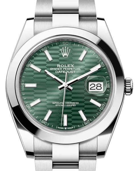 rolex mint green fluted motif